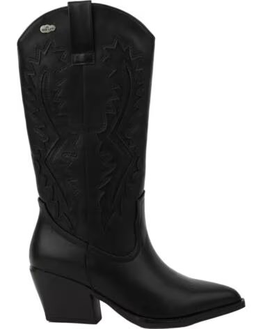 BB UP BOTA COWBOY DE MUJER NEGRA CON TACON CORTO 2642 ANTE NEGRO BLACK