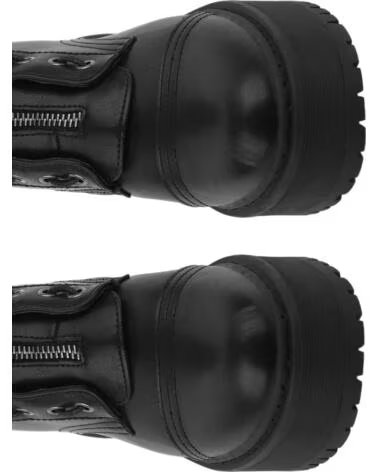 BB UP BOTIN MILITAR NEGRO DE MUJER CON CREMALLERA CENTRAL 1001 PU NEGRO BLACK