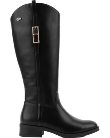BB UP BOTA ALTA NEGRA DE MUJER CON ASPECTO HIPICA 2639 PU NEGRO BLACK