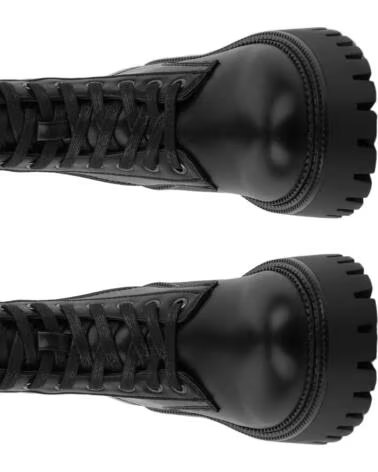 BB UP BOTA ALTA MILITAR NEGRA DE MUJER CON CORDONES 2610 PU NEGRO BLACK