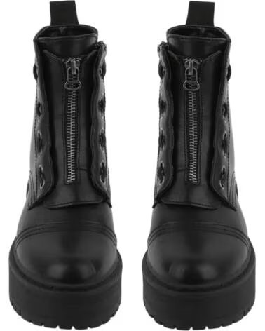 BB UP BOTIN MILITAR NEGRO DE MUJER CON CREMALLERA CENTRAL 1001 PU NEGRO BLACK