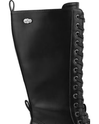 BB UP BOTA ALTA MILITAR NEGRA DE MUJER CON CORDONES 2610 PU NEGRO BLACK