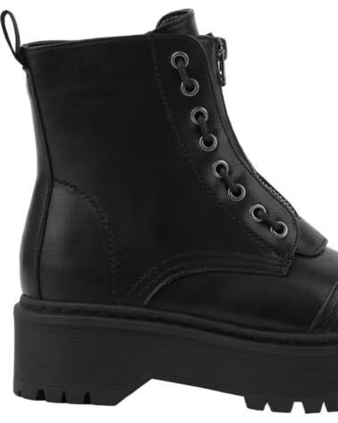 BB UP BOTIN MILITAR NEGRO DE MUJER CON CREMALLERA CENTRAL 1001 PU NEGRO BLACK
