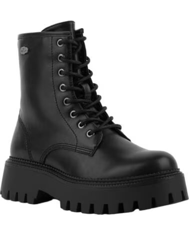 BB UP BOTIN MILITAR NEGRO DE MUJER EN SUELA TRACK 2608 PU NEGRO BLACK