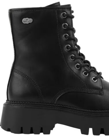 BB UP BOTIN MILITAR NEGRO DE MUJER EN SUELA TRACK 2608 PU NEGRO BLACK
