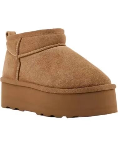 BB UP BOTIN DE MUJER EN PIEL SERRAJE CON DOBLE SUELA 1029 SERRAJE BEIGE