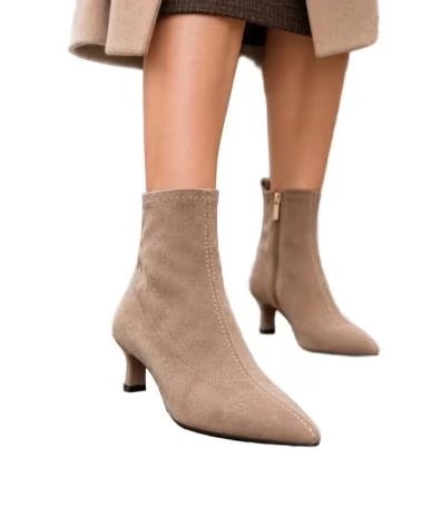 BB UP BOTIN BEIGE DE MUJER CON TACON BAJO 2740 ANTE Taupe BROWN