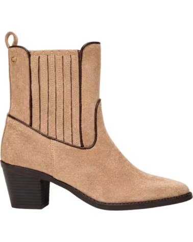 BB UP BOTIN DE MUJER CON ELASTICO Y TACON 2760 ANTE Beige BEIGE