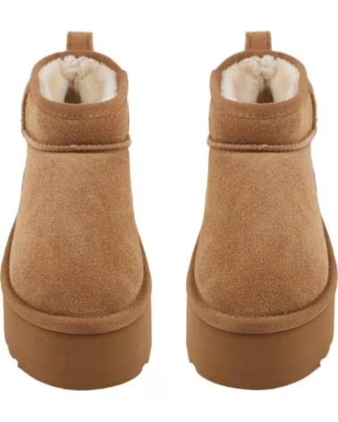 BB UP BOTIN DE MUJER EN PIEL SERRAJE CON DOBLE SUELA 1029 SERRAJE BEIGE