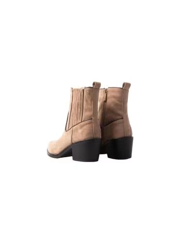 BB UP BOTIN DE MUJER CON ELASTICO Y TACON 2760 ANTE Beige BEIGE