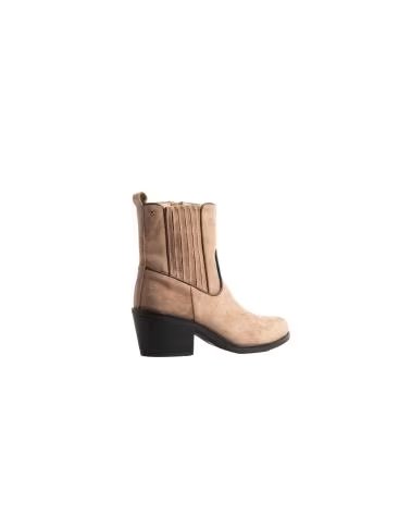BB UP BOTIN DE MUJER CON ELASTICO Y TACON 2760 ANTE Beige BEIGE