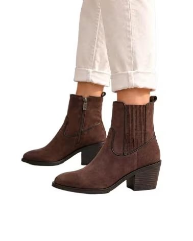 BB UP BOTIN MARRON DE MUJER CON TACON Y DETALLES LATERALES 2760 ANTE Cafe BROWN
