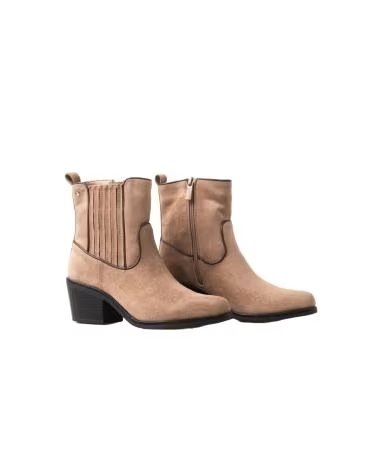 BB UP BOTIN DE MUJER CON ELASTICO Y TACON 2760 ANTE Beige BEIGE