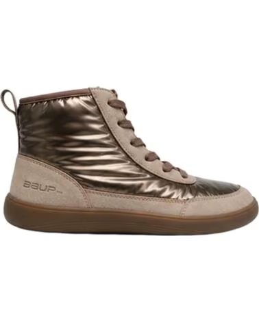 BB UP ZAPATILLA BAREFOOT ALTA BEIGE DE MUJER CON DETALLES METALIZADOS 2702 Taupe BROWN
