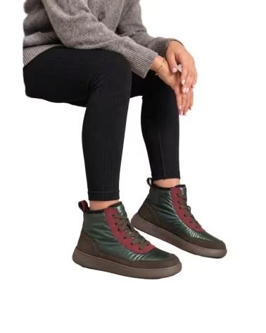 BB UP ZAPATILLA BAREFOOT ALTA DE MUJER MULTICOLOR CON SUELA GRUESA 2702 Kaki GREEN