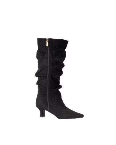 BB UP BOTA NEGRA DE MUJER CON TACON Y CANA FRUNCIDA 2745 ANTE Negro BLACK