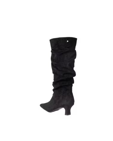BB UP BOTA NEGRA DE MUJER CON TACON Y CANA FRUNCIDA 2745 ANTE Negro BLACK