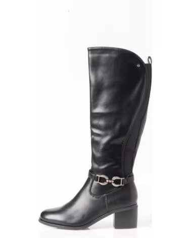 BB UP BOTA ALTA NEGRA DE MUJER CON HEBILLA DORADA 2741 PU Negro BLACK
