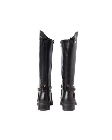 BB UP BOTA ALTA NEGRA DE MUJER ESTILO ECUESTRE CON HEBILLA 2720 PU Negro BLACK