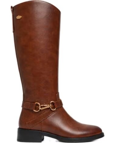 BB UP BOTA ALTA CAMEL DE MUJER ESTILO ECUESTRE CON HEBILLA 2720 PU Camel BROWN