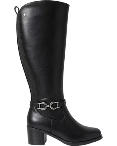 BB UP BOTA ALTA NEGRA DE MUJER CON HEBILLA DORADA 2741 PU Negro BLACK