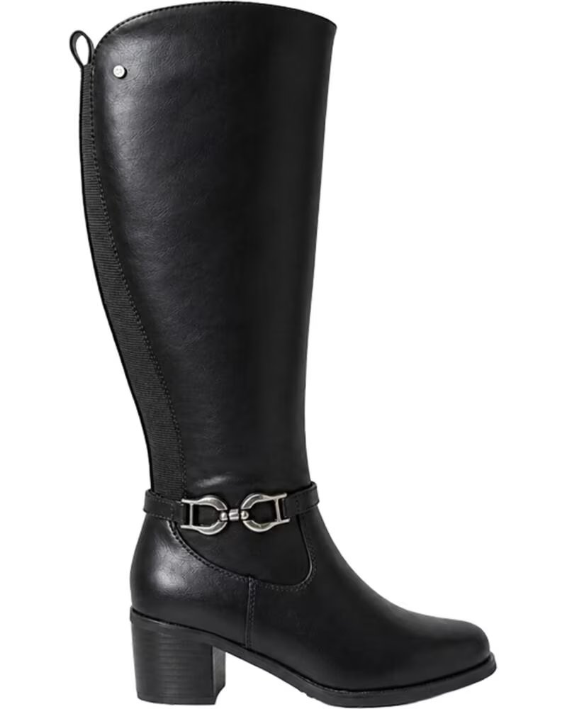 BB UP BOTA ALTA NEGRA DE MUJER CON HEBILLA DORADA 2741 PU Negro BLACK