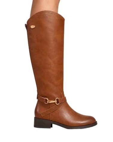 BB UP BOTA ALTA CAMEL DE MUJER ESTILO ECUESTRE CON HEBILLA 2720 PU Camel BROWN