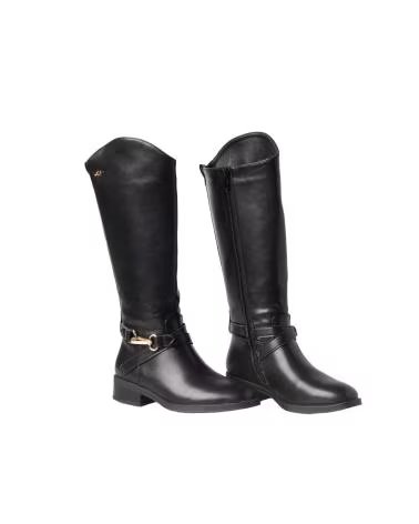 BB UP BOTA ALTA NEGRA DE MUJER ESTILO ECUESTRE CON HEBILLA 2720 PU Negro BLACK