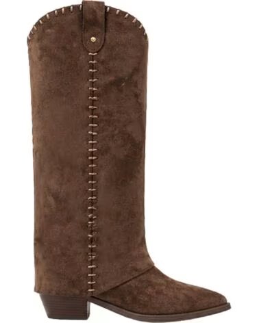 BB UP BOTA COWBOY MARRON DE MUJER CON BORDADOS 2751 ANTE Olive