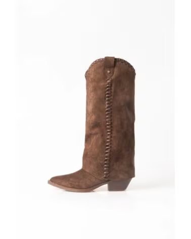 BB UP BOTA COWBOY MARRON DE MUJER CON BORDADOS 2751 ANTE Olive