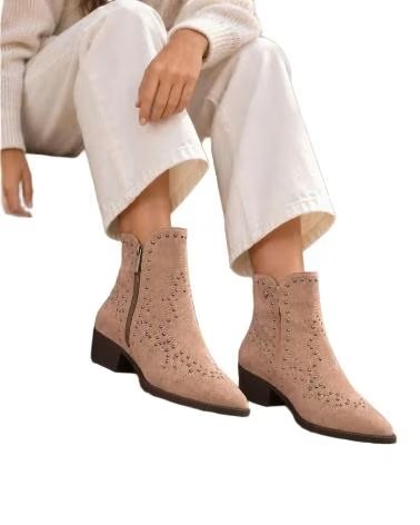 BB UP BOTIN COWBOY DE MUJER CON BORDADOS 2763 ANTE Beige BEIGE