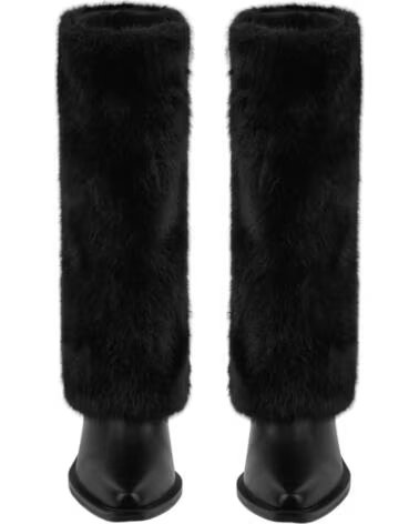 BB UP BOTA ALTA COWBOY NEGRA DE MUJER CON PELO 2619 PELO Negro BLACK
