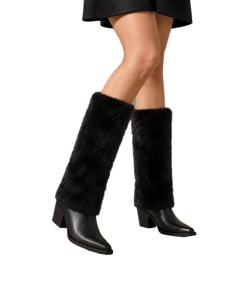 BB UP BOTA ALTA COWBOY NEGRA DE MUJER CON PELO 2619 PELO Negro BLACK