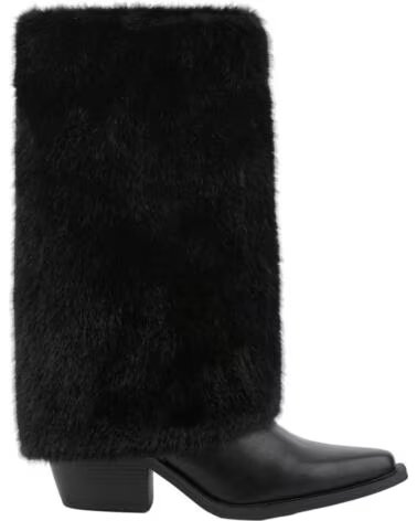 BB UP BOTA ALTA COWBOY NEGRA DE MUJER CON PELO 2619 PELO Negro BLACK