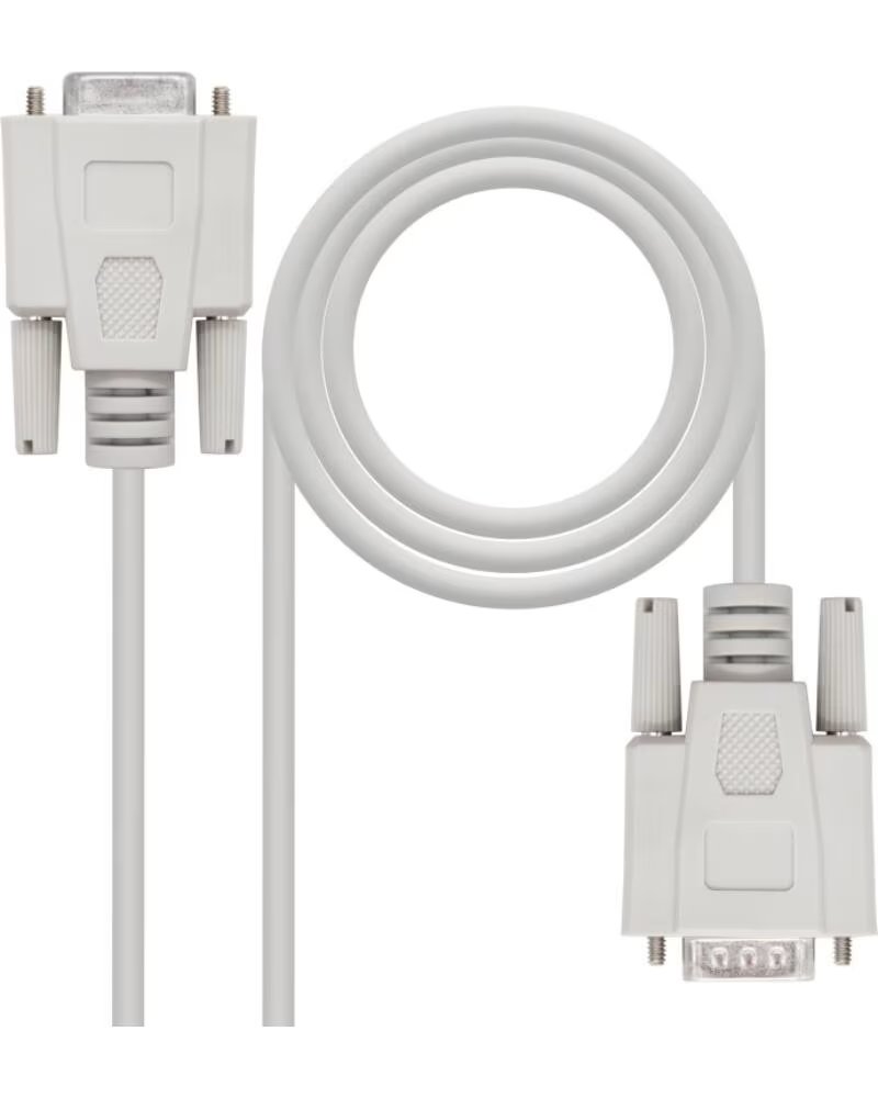 NANO CABLE Cable rs232 db9 nanocable 1 8m - macho - hembra - beige