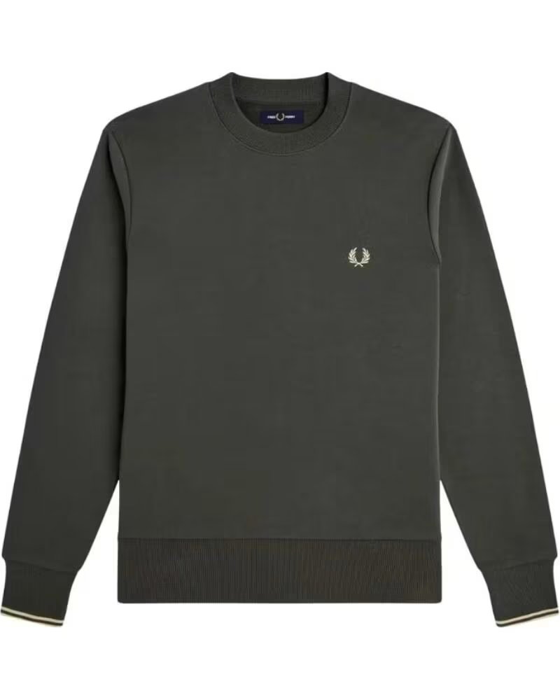 FRED PERRY Sudadera M7535-U98 en verde para hombre FIELD GREEN - OATMEAL