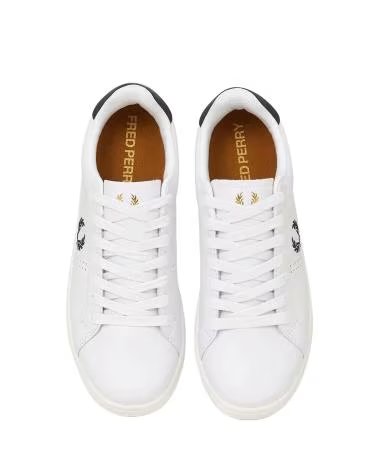 FRED PERRY B721 LEATHER B6312 BLANCO MARINO
