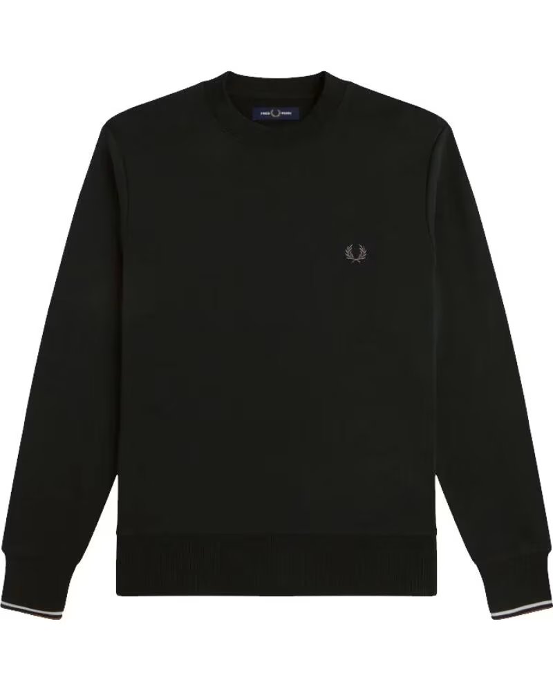 FRED PERRY RUNDHALS SWEATSHIRT M7535 NIGHT GREEN
