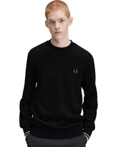 FRED PERRY SUDADERA CUELLO REDONDO M7535 BLACK