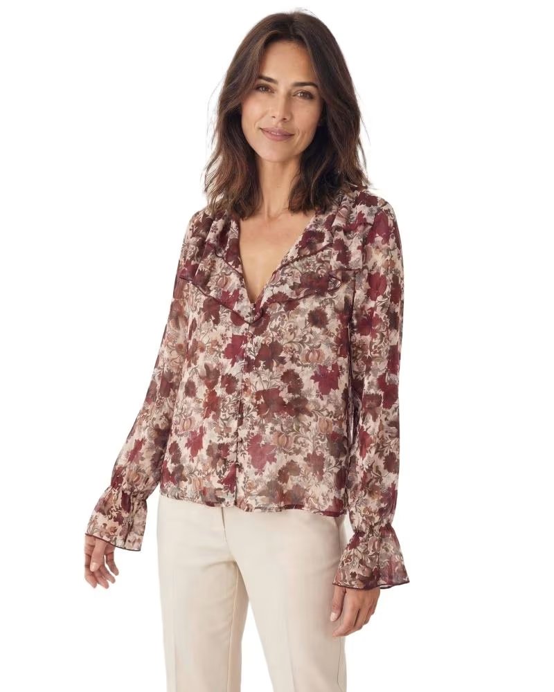 MORGAN DJARDIN CHIFFON-BLUSE MIT PRINT VARIOS COLORES