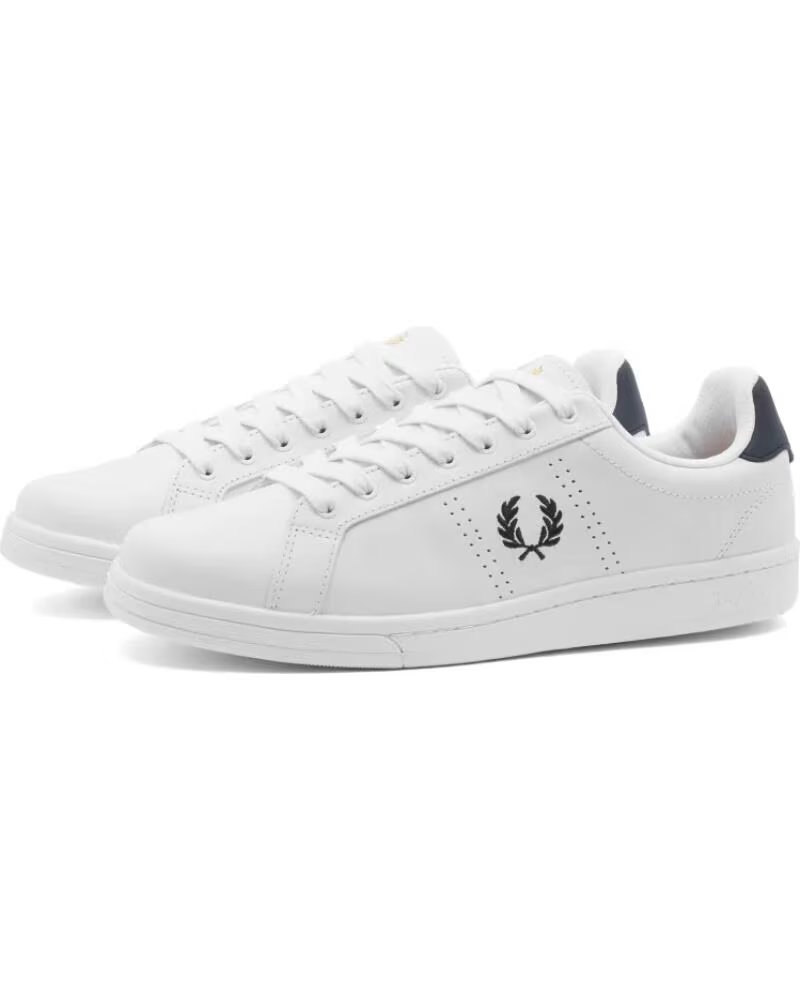 FRED PERRY B721 LEATHER B6312 BLANCO MARINO