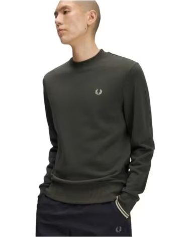 FRED PERRY Sudadera M7535-U98 en verde para hombre FIELD GREEN - OATMEAL