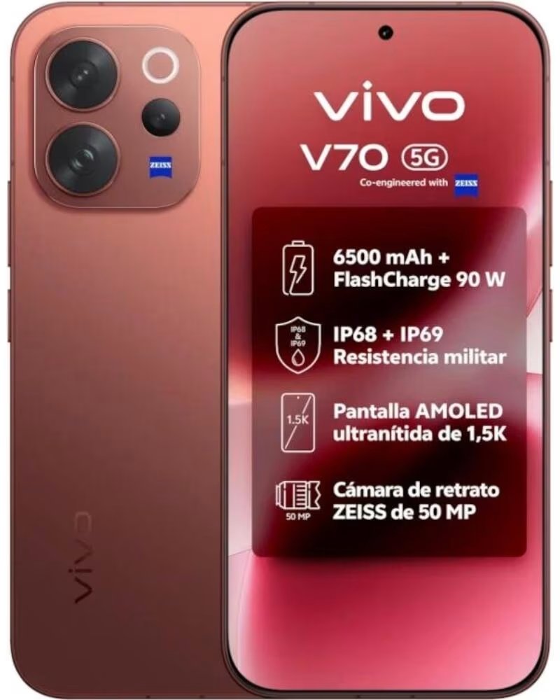 VIVO Smartphone V70 8GB- 256GB- 6 59- 5G- Marron