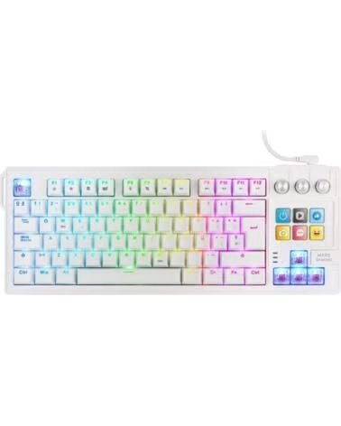 MARS GAMING Teclado Gaming Mecanico MK-MASTER- Switch Rojo- Blanco- Incluye SmartDeck