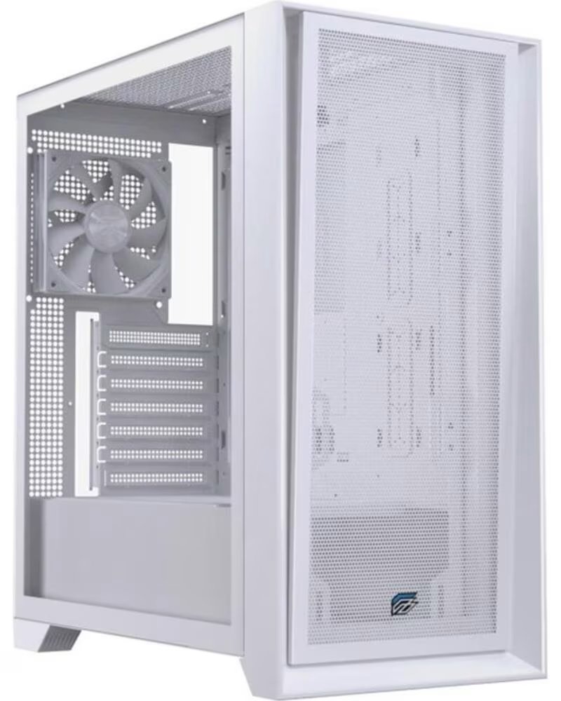 EINAREX Caja ordenador gaming p600 core atx cristal templado blanca