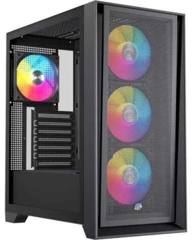 EINAREX Caja ordenador gaming p600 rgb atx cristal templado negra