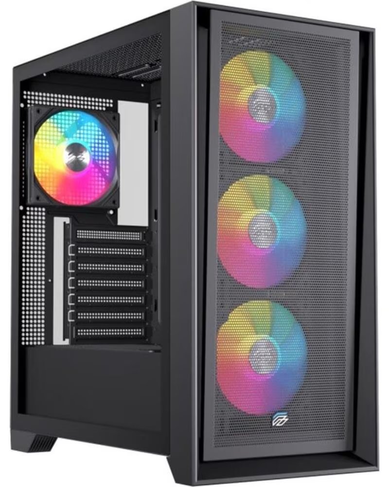 EINAREX Caja ordenador gaming p600 rgb atx cristal templado negra