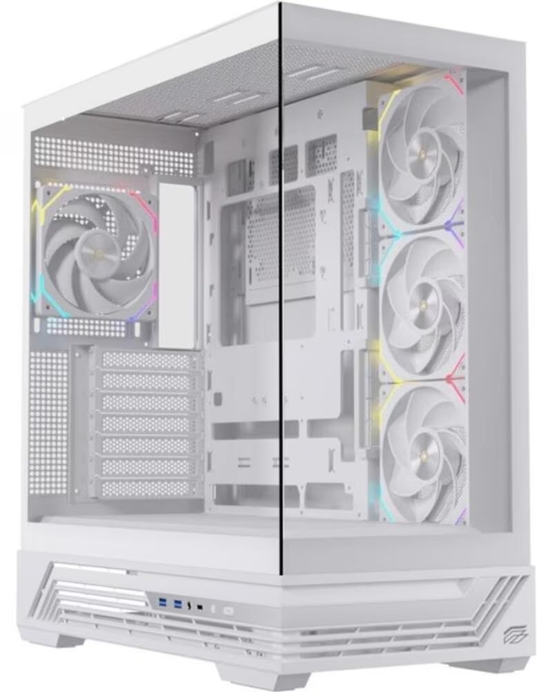 EINAREX Caja ordenador gaming s800 rgb atx cristal templado blanca