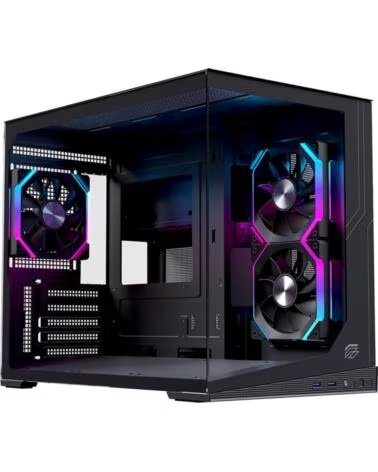 EINAREX Caja ordenador gaming sm300 rgb matx cristal templado negra