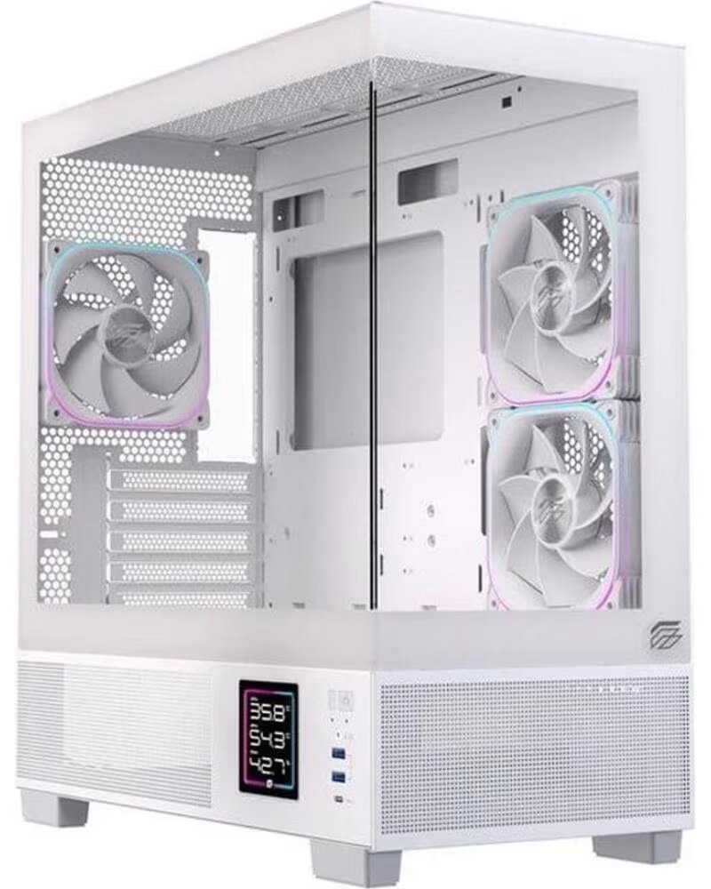 EINAREX Caja ordenador gaming sm501d rgb matx cristal templado blanca